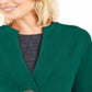 JM Collection Women's Holiday Party Brooch Cardigan Green Size Small