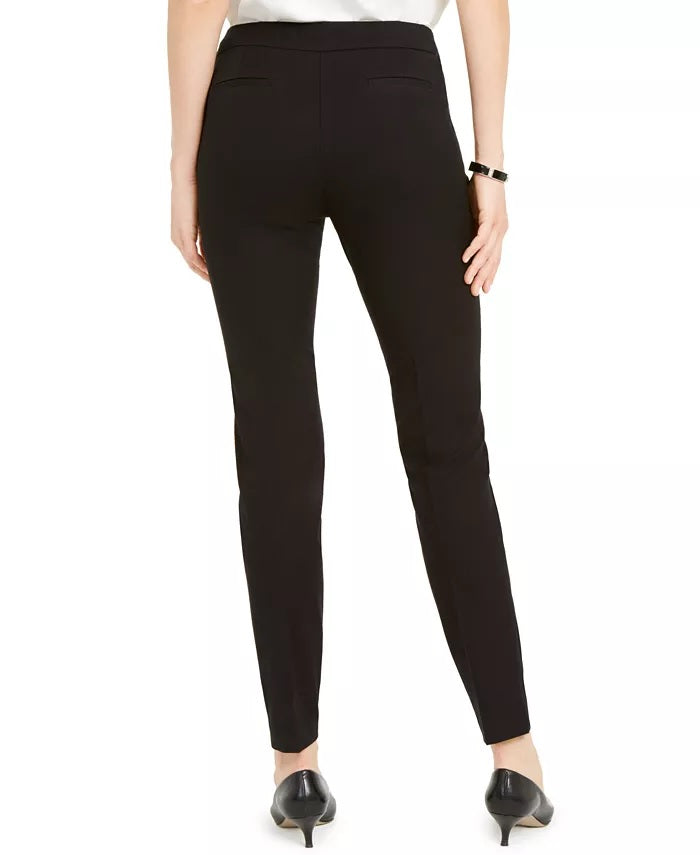 Alfani Women's Petite Extended-Tab Skinny Pants  Black Size 2P