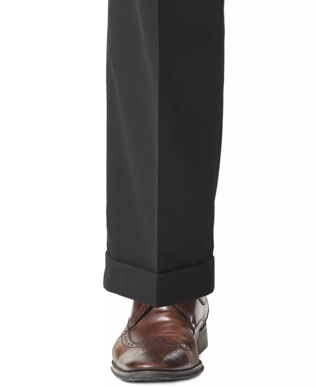 Dockers Men's Comfort Relaxed Pleated Cuffed Fit Stretch Pants Black Size 34