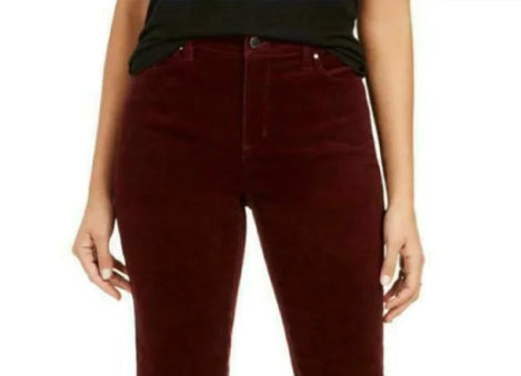 Charter Club Women's Lexington Tummy Control Straight Leg Jeans Red Size 16