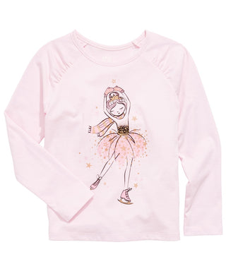 Epic Threads Kid's Toddler Girls Ballerina Ice Skater T Shirt Pink Size 2T