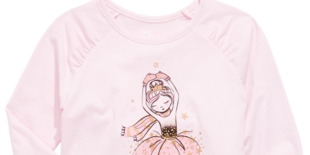 Epic Threads Kid's Toddler Girls Ballerina Ice Skater T Shirt Pink Size 2T
