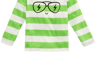 First Impressions Toddler Boy's Striped Face Print Cotton T-Shirt Green Size 3T