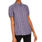 Anne Klein Women's Dot-Print Peter-Pan-Collar Button-Up Blouse Grey Size XXS