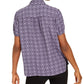 Anne Klein Women's Dot-Print Peter-Pan-Collar Button-Up Blouse Grey Size XXS