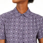 Anne Klein Women's Dot-Print Peter-Pan-Collar Button-Up Blouse Grey Size XXS