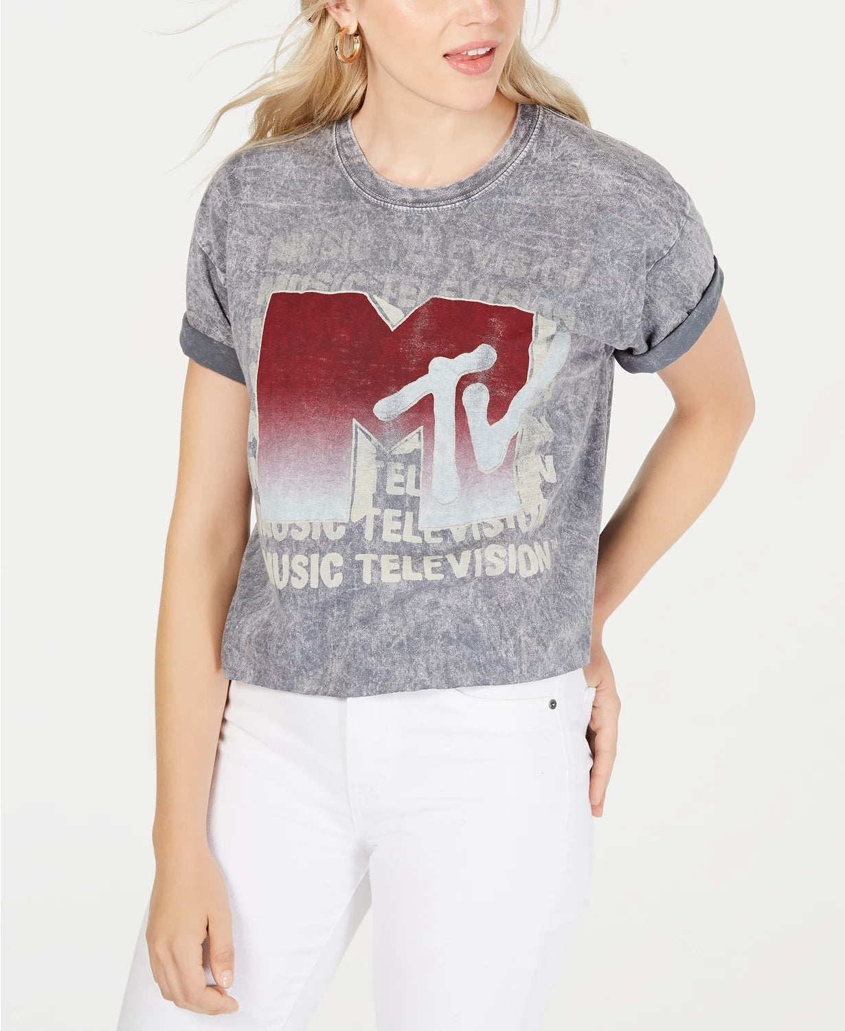 True Vintage Women's Cotton Mtv-Graphic T-Shirt Med Blue Size X-Small