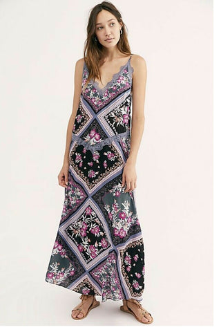 Free People Women's Stevie Print Maxi Dress Size Black Size X-Small