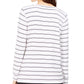 Charter Club Women's Striped V-Neck Tunic  White Size Small