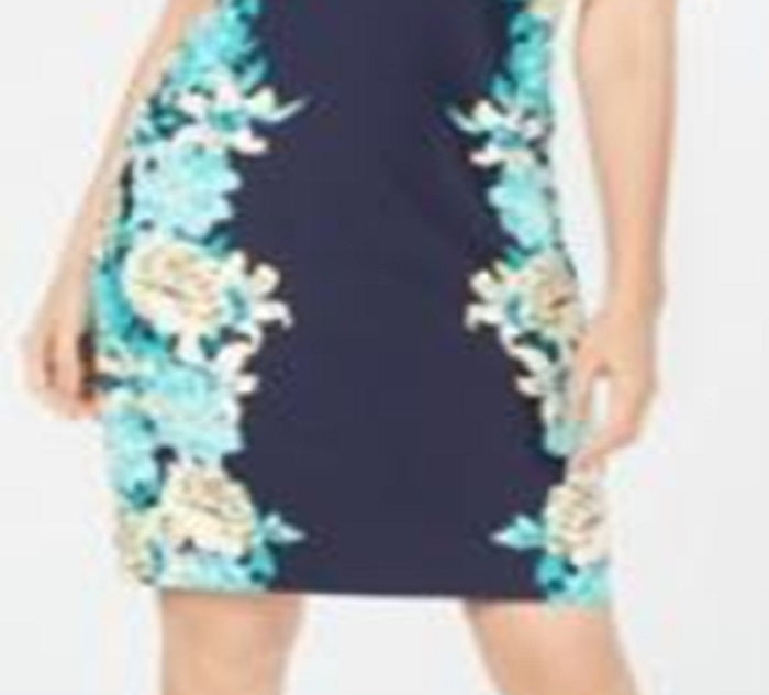 Charter Club Women's Floral Print Shift Dress Blue Size Petite Small