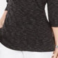 Karen Scott Women's Boat Neck Space Dyed Top Black Size Small