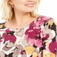 JM Collection Women's Printed Jacquard Top Purple Size Petite XL
