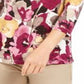 JM Collection Women's Printed Jacquard Top Purple Size Petite XL