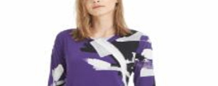 Alfani Women's Printed Swing Top Purple Size Petite Medium