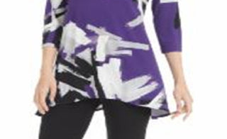 Alfani Women's Printed Swing Top Purple Size Petite Medium