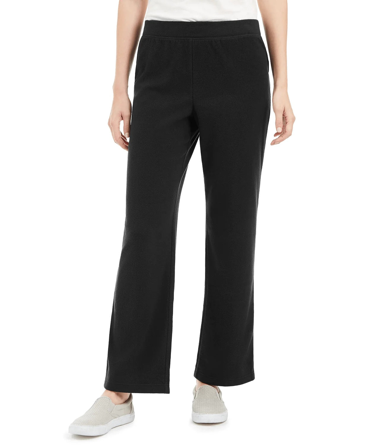 Karen Scott Women's Fleece Sweatpants Black Size L