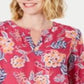Charter Club Women's Double Floral Printed Tunic Pink Size Petite XL