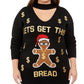 Ultra Flirt Women's Trendy Plus Size Lets Get This Bread Choker Sweater Black Size 3X