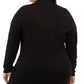 Ultra Flirt Women's Trendy Plus Size Lets Get This Bread Choker Sweater Black Size 3X