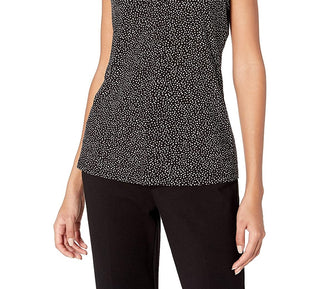 Anne Klein Women's Tess Triple Pleat Sleeveless Top Black Size XXS