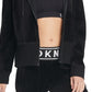 DKNY Women's Sport Logo Cuff Zip Hoodie Black Size S