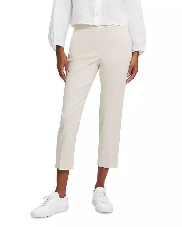 Theory Women's Crop Moleskin Pants Ivory White Size 10