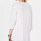 Style & Co Women's Cotton Tassel-Trim Kimono Top White Size Large