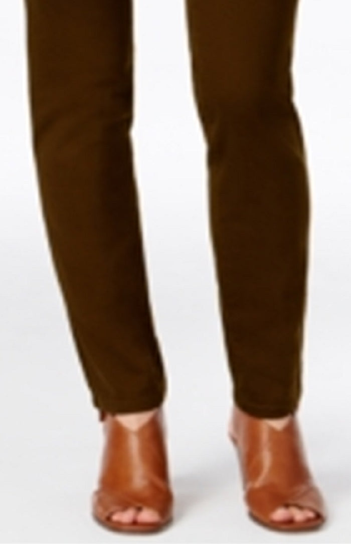 Style & Co Women's Curvy Fit Skinny Fashion Jeans Brown Size 10