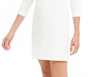 Calvin Klein Women's Puff Shoulder Dress White Size 12