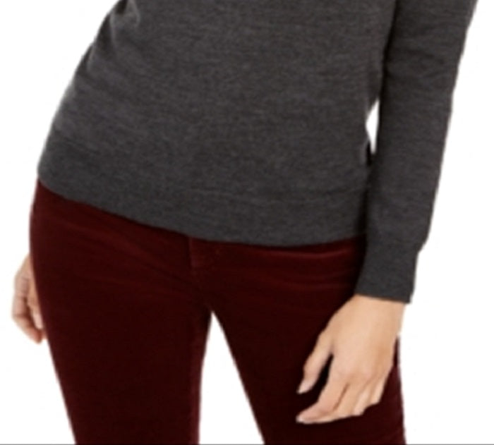 Charter Club Women's Merino Wool Turtleneck Sweater Gray Size S