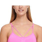 DKNY Women's Sport Seamless Strappy Low Impact Sports Bra Pink Size X-Large