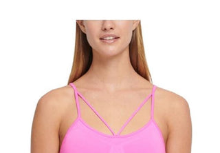 DKNY Women's Sport Seamless Strappy Low Impact Sports Bra Pink Size X-Large