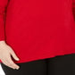 JM Collection Women's Plus Button Cuff V Neck Sweater Red Size 3X