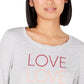 Ideology Women's Love Graphic Long Sleeve Pullover Gray Size XL