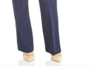 Anne Klein Women's Flare Leg Stretch Twill Pants Blue Size 16