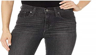 Levi's Women's 724 High Rise Straight Crop Ripped Jeans Black Size 28