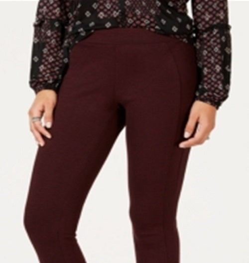 Style & Co Women's Snap-Hem Ponte-Knit Leggings  Red Size Large