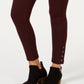 Style & Co Women's Snap-Hem Ponte-Knit Leggings  Red Size Large