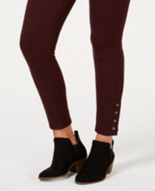 Style & Co Women's Snap-Hem Ponte-Knit Leggings  Red Size Large