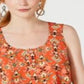 Style & Co Women's Printed Sleeveless High Low Swing Top Orange Floral -Size XX-Large