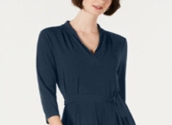 Charter Club Women's Solid MIDI Dress Blue Size Petite XL