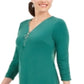 JM Collection Women's Zip Neck a Line Dress Green Size Small