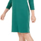 JM Collection Women's Zip Neck a Line Dress Green Size Small