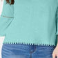 Style & Co Women's Crochet Trim Bell Sleeve Top Teal Size Petite S