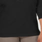 Karen Scott Women's Cotton Lace up Top Black Size X-Large