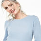 Charter Club Women's Crew Neck Cashmere Sweater Blue Size Large
