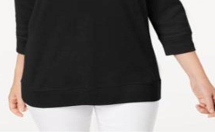 Karen Scott Women's Sport Scoop Neck Top Black Size XX-Large