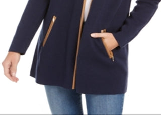 Charter Club Women's Milano Cotton Completer Sweater Blue Size Petite