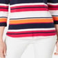 Charter Club Women's Cotton Striped Boat Neck Top Pink Combo  Size Petite S/M