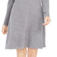 Style & Co Women's Cowl Neck Sweater Dress Gray Size X-Small